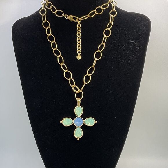 Brighton Gold Toned Versailles Mercury Cross Pendant Necklace - Picture 1 of 4
